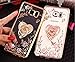 Galaxy Note 5 Floral Crystal TPU Case-Inspirationc Soft Slim Bling Plating Rubber Cover for Samsung Galaxy Note 5 with Rhinestone Diamond and Detachable 360 Ring Stand-Gold and Pink