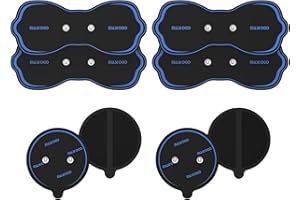 MASTOGO Wireless TENS Unit Electrode Pads Combo Set – 8-Pack Multi-Size Electrodes, Reusable & Latex-Free Replacement Pads for Wireless TENS Units, 3.5mm Snap Connectors (for Multi-Site Pain Relief)