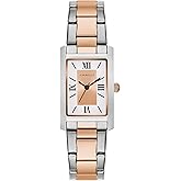 Caravelle by Bulova Ladies' Dress 3-Hand Quartz Watch, Rectangle Case, Roman Numeral, Curved Mineral
