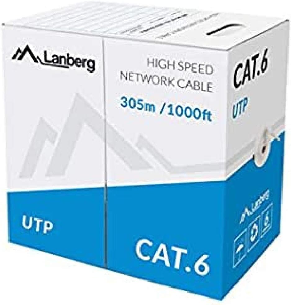lanberg LCU6/10cc - 0305 - PLUG CAT 6 SOLID NETWORK CABLE UTP 305 m Grey, 305 Meter