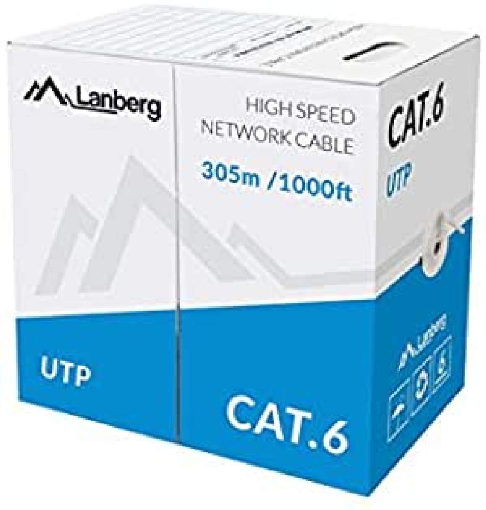 lanberg LCU6/10cc – 0305 – PLUG CAT 6 SOLID NETWORK CABLE UTP 305 m Grey