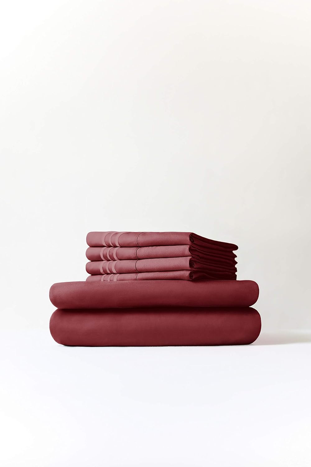 Full Size Sheet Set - 6 Piece Set - Hotel Luxury Bed Sheets - Extra Soft - Deep Pockets - Easy Fit - Breathable & Cooling Sheets - Wrinkle Free - Comfy - Burgundy Bed Sheets - Fulls Sheets - 6 PC: Home & Kitchen