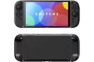 PlayVital for Switch 2 Protective Case with Stand & Thumb Grips, Dockable Hard Shell Grip Cover for Nintendo Switch 2 Accesso