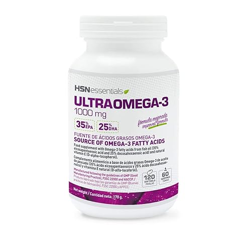Ultra Omega 3 de HSN Essentials- Aceite de Pescado (Fish Oil) + Vitamina