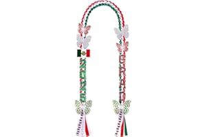 JIZWPOOM Mexican Graduation Leis 2025,Class of 2025 Graduation Ribbon Lei with Butterfly and Pins,Double Handmade Congrats,Graduations Gifts for High School College