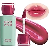 LOVB LOVB Pudding Glow Korean Lip Tint | Natural Lip Stain | Gloss to Stain | Long-Lasting & Non-Sticky | Lightweight Lip Tint | 0.14 oz. (02 ENDING ROSE)
