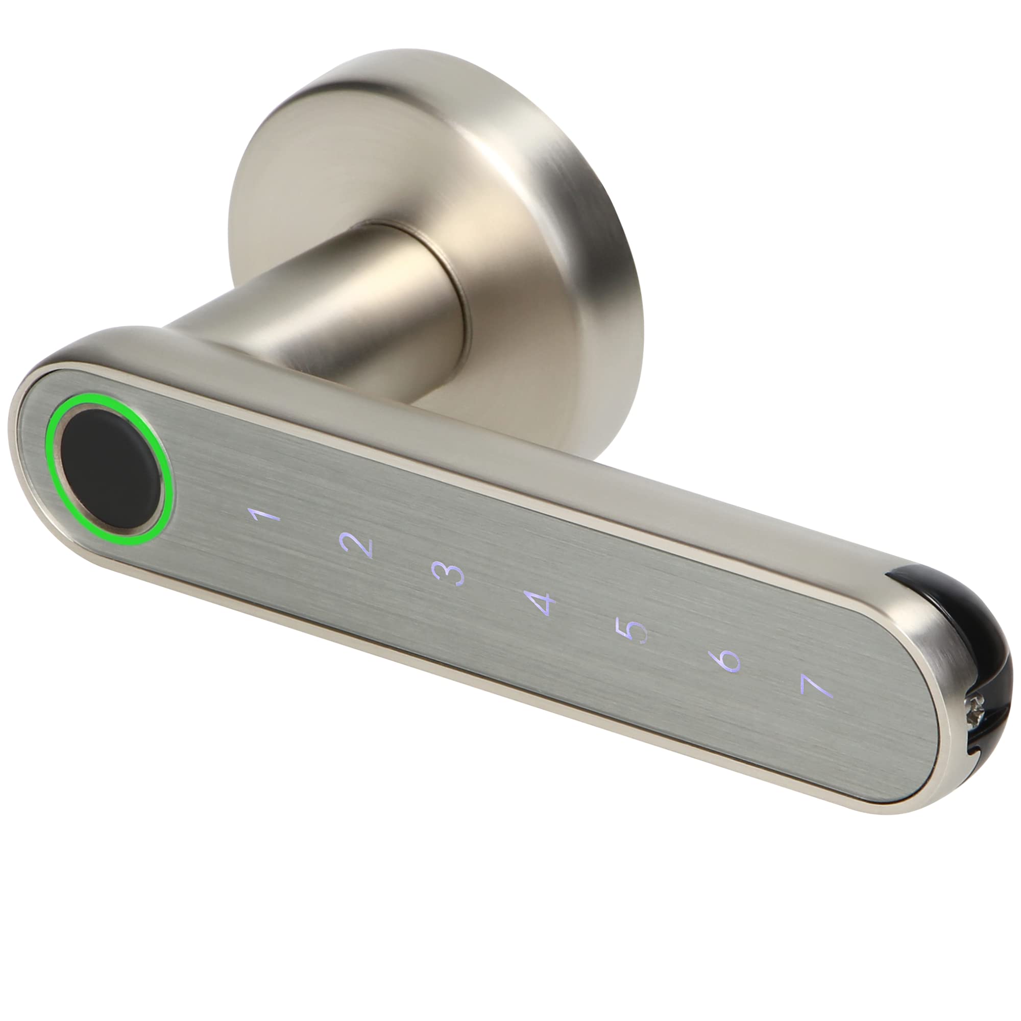 Orno OR-ZS-853 Electronic Door Lock with Touch Keyboard and Smart Function - Fingerprint Reader, Bluetooth 4.0 (Nickel)
