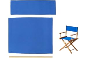 Wonafa 1 Set Director Chair Canvas Replacement with Wood Stick,21.2" L x 16.1" W Portable Replacement Cover Canvas for Directors Chair,Casual Home Directors Chairs Replacements Canvas (Blue)