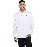 Vantage Apparel Collegiate Men's Micro Mesh White Performance 1/4 Zip Pullover, Rutgers Scarlet Knights, 3X-Large