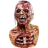 QUEWDIX Halloween Scary Zombie Mask Vampire Head Mask for Adult Men Creepy Latex Mask Costume Party Horror Decoration Props Full Head