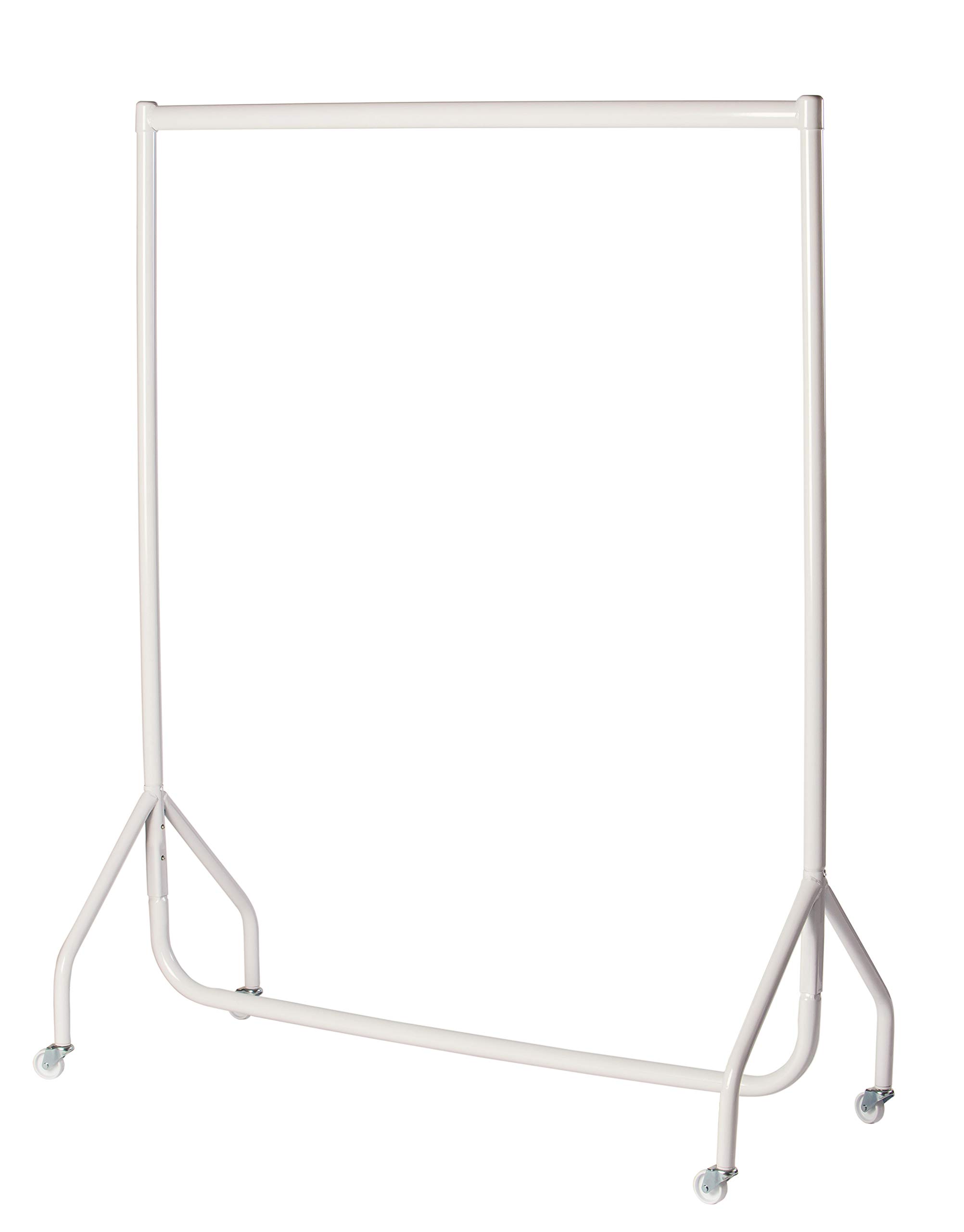 The Shopfitting Shop HEAVY DUTY WHITE Clothes Rail 3ft Long x 5ft High Garment Storage Rack 32mm Steel Tube