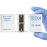 Gintison Cell Counting Chamber Hemocytometer Neubauer Improved Blood Counting Chamber with Bright Line and 2 pcs Coverslips (Groove)