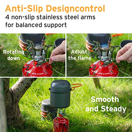 Etekcity Ultralight Portable Outdoor Backpacking Camping Stove with Piezo Ignition (Orange, 1 Pack)