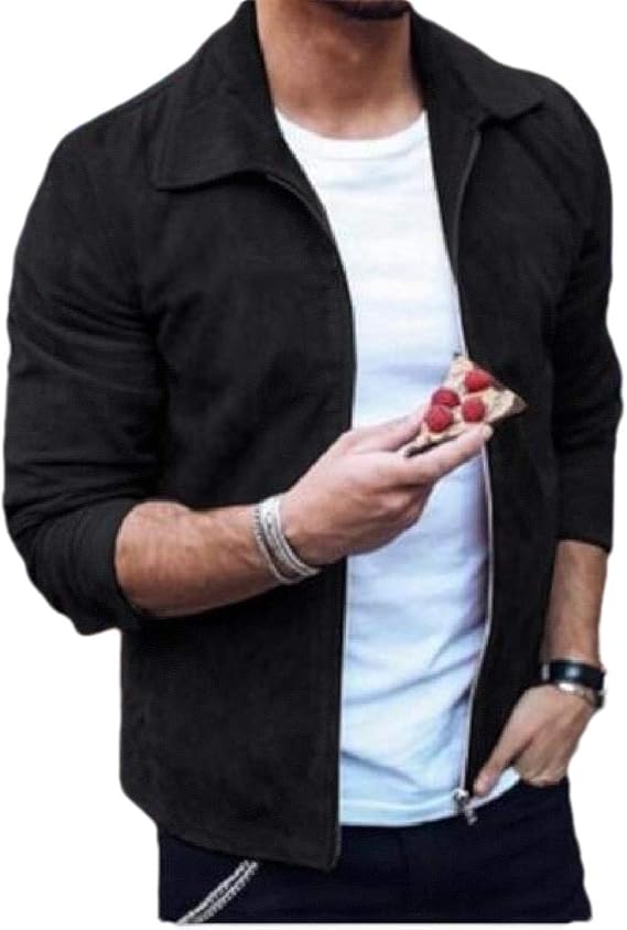 Amazon Qiangjinjiu メンズtシャツ カジュアルソリッドカラーベルベットジッパーラペル冬暖長袖スリムフィット ジャケットジャケットtシャツ Black Xs Tシャツ カットソー 通販