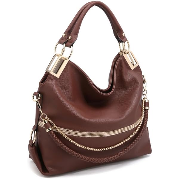 Dasein Hobo Bag For Women - Faux Leather Shoulder Purse With Concealed Carry Pockets, Burgundy, Medium Size