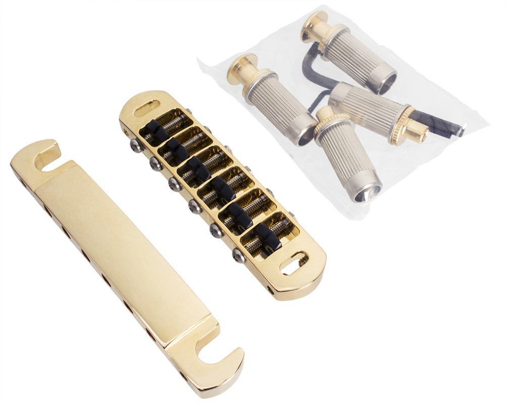 HipshotTone-a-Matic Tuneomatic Bridge Tailpiece set Gold