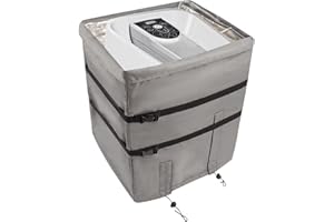 HAGSFIRE Hot Tub Spa Heater Pump Cover, Heavy Duty Inflatable Hot Tub Pump Cover with Zipper Opening and Transparent PVC Top Window, Multiple Hot Tub Spa Heater Pump Accessories (Black, Cover Only)