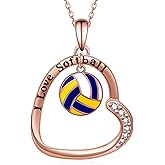 jiulegufa Volleyball Necklace 925 Sterling Silver Volleyball Pendant Necklace Volleyball Gifts for Women Sports Fans