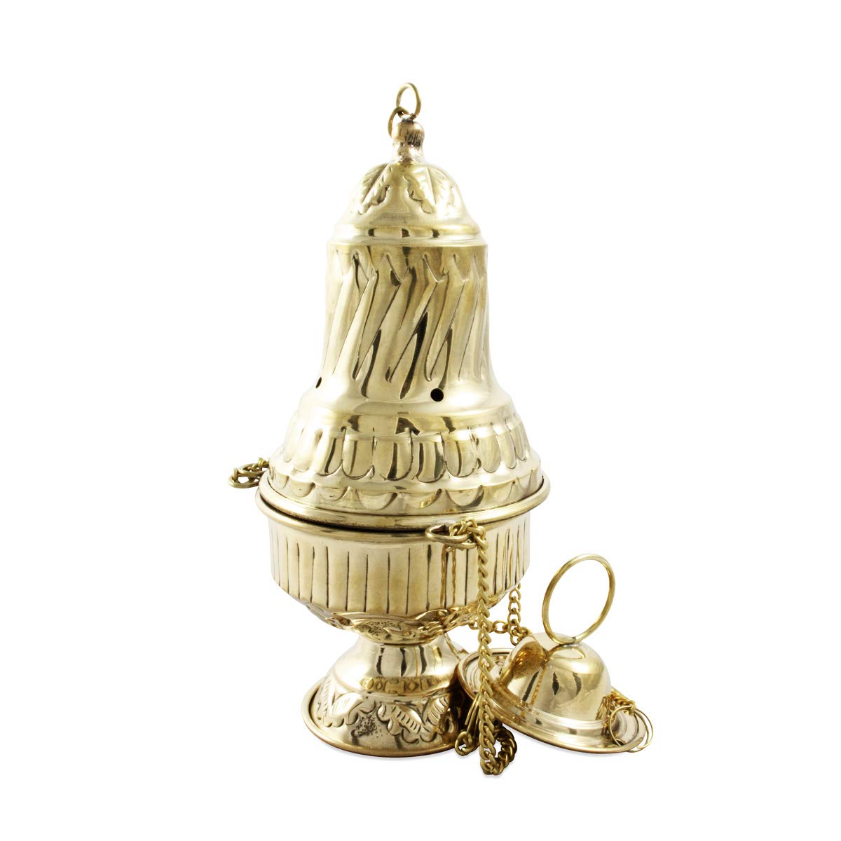 NKLaus Incense burner Santiago brass gold with chain 16cm incense burner 2191