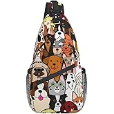 BCQJNB Dog Puppy Sling Backpack Crossbody Shoulder Bag Travel Hiking Daypack Gifts