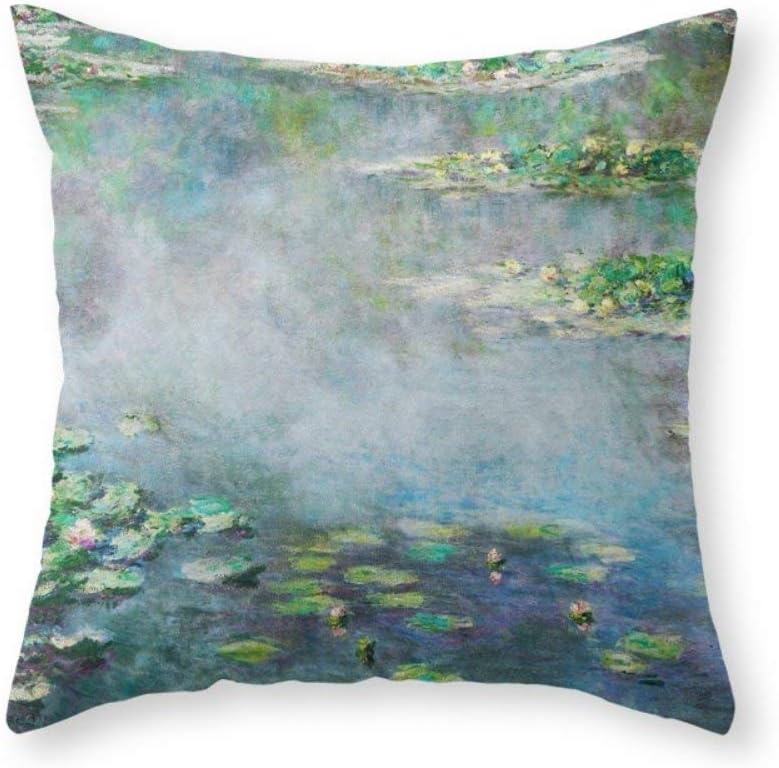 1906 Waterlilies Oil On Canvas. Claude Monet. Throw Pillow Indoor Cover (18" x 18")