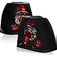 Spec-D Tuning Dark Smoke Lens Glossy Black Housing Tail Brake Lights Compatible with 1999-2005 VW Jetta/Bora MK4 4-door Sedan, Left + Right Pair Assembly