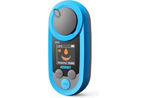 Digital Brix Refractometer, ACEGMET Automatic Temperature Compensation Brix Refractometer Range 0-53%, ±2 PSU Accuracy, 1 PSU Resolution Brix Meter