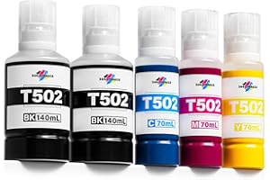 502 Ink Refill Bottles Compatible for Epson ET-3760 ET-2850 ET-3850 ET-2760 ET-15000 ET-4760 ET-4850 ET-2750 ET-3750 ET-3830 