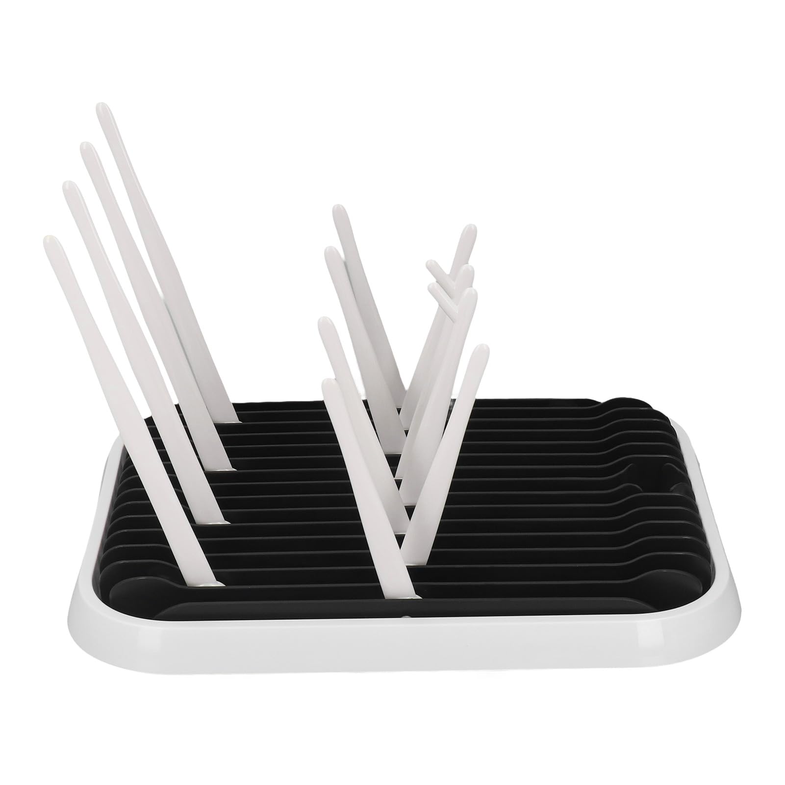 Fabater Baby Bottle Drying Rack, Baby Bottle Dryer Holder Detachable PP Space Saving Portable for Home (Black White)