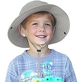 HLLMAN Boys Mesh Sun Hats - Breathable UPF 50+ Wide Brim Fishing Hat Adjustable Kids Sun Hats for 2-10Yrs