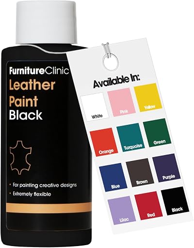 Furniture Clinic Leather Paint Black 50ml Flexible Dye for All Leathers