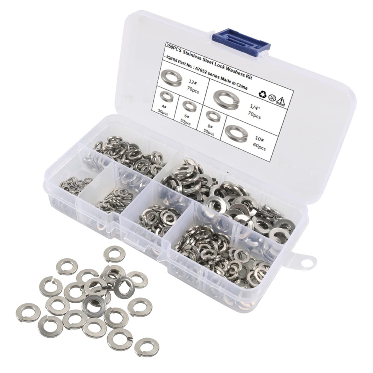 TIDTALEO 350Pcs Spring Lock Washer Assortment Kit