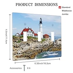 Pznen Triple Toggle Wall Plate, Lighthouse Coastal