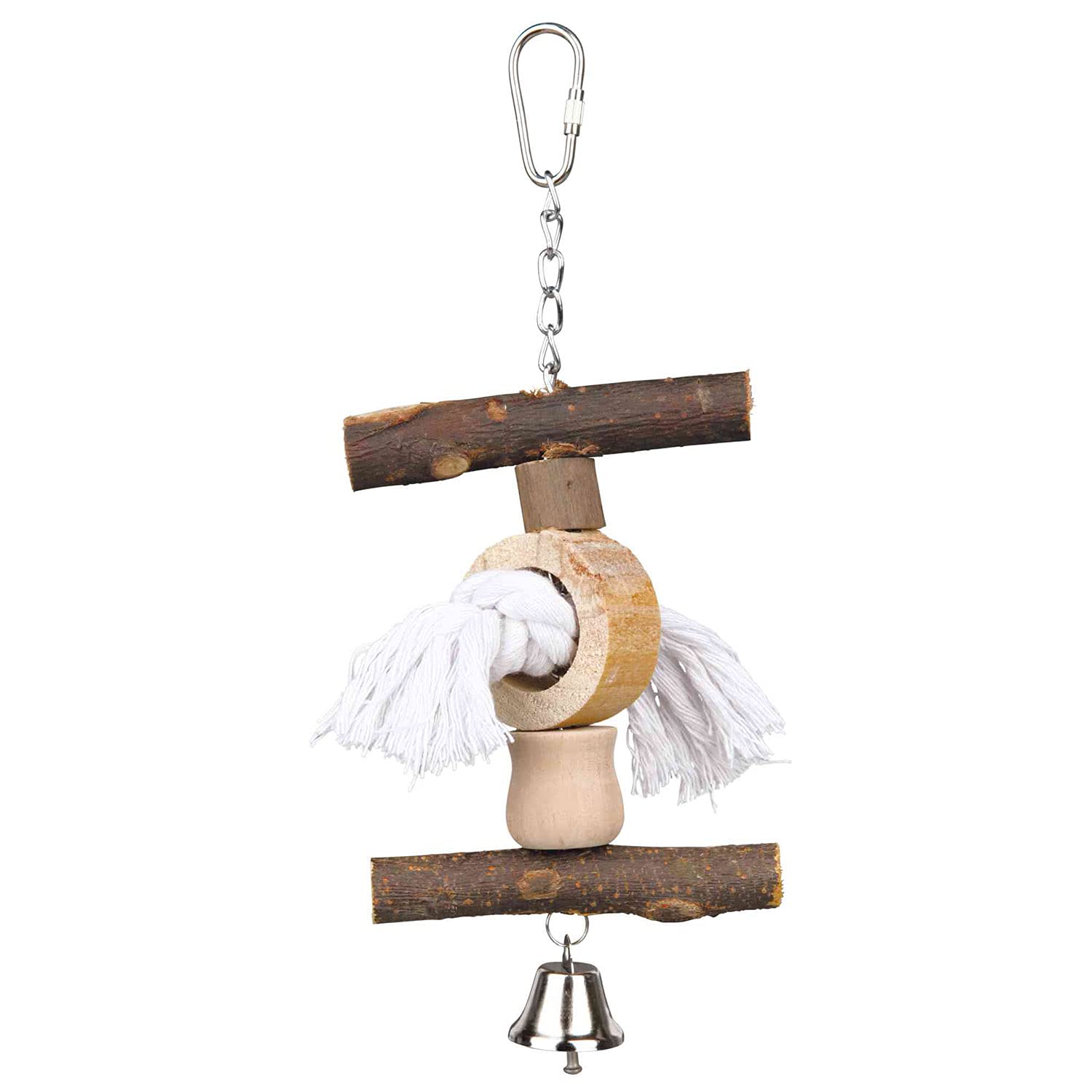 Trixie Natural Living Toy with Bell and Rope, 20 centimetre