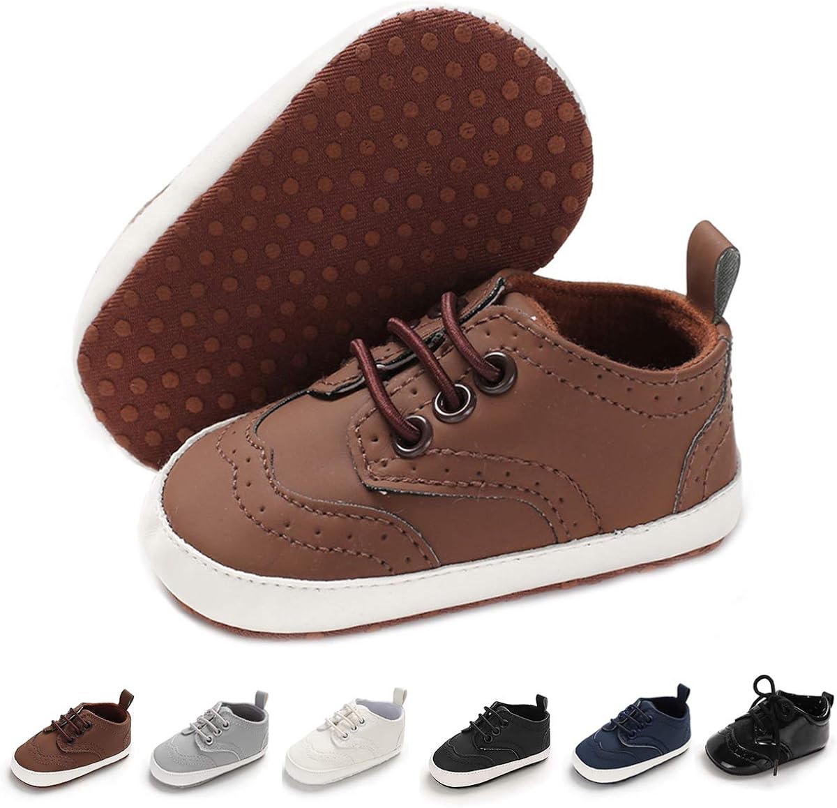  | BENHERO Baby Boys Girls Oxford Shoes Soft Sole PU Leather Moccasins Infant Toddler First Walkers Crib Dress Shoes Sneaker | Sneakers