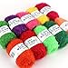 Rainbow Crochet Yarn 10 Skeins Assorted Colors 100% Polyester