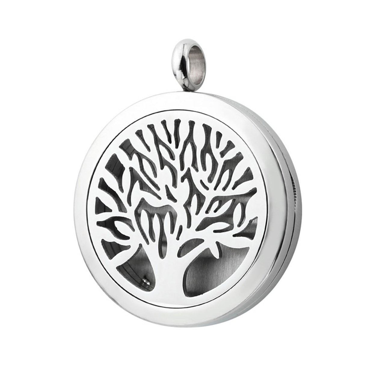 Zysta Stainless Steel Aromatherapy Perfume Essential Oil Fragrance Diffuser Necklace Locket Pendant with 6 Washable Pads, 24 inches