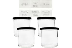 Darware 16oz Empty Candle Jars with Metal Lids (4-Pack), Fancy Candle-Making Containers