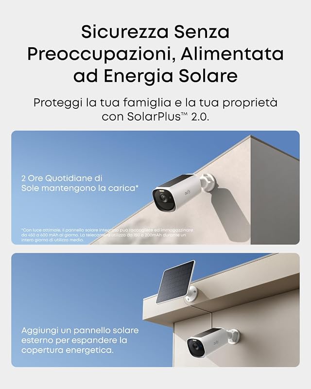 Cam E40 Add-on, Telecamera Wi-Fi Esterno con Pannello Solare
