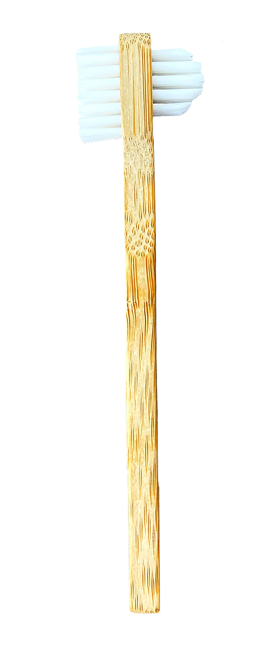 Instant Smile Dental Appliance Cleaning Brush, Bamboo Toothbrush with Firm Bristles for Stain Removing, Double-Sided Denture Brush for Small and Large Surfaces