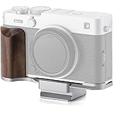 Tilta Vintage Camera Cage Base Kit Compatible with Fujifilm X-E5 – Black | Wooden Grip L-Bracket | ARCA Quick Release Plate Compatible | Lightweight Aluminum & Walnut Handheld Rig