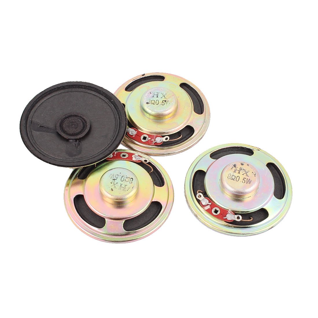 sourcing map 0.5W 8 Ohm 50mm Diameter Internal Magnet Speaker Loudspeaker 4Pcs