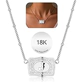ROJHOL Gold Silver Initial Necklace for Women, 18K Gold Plated Mini Belt Buckle Initial Necklace, Letter A-Z Pendant Charm Necklace Unique Western Jewelry Gifts for Women Men