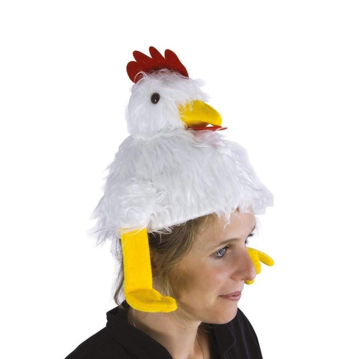P Tit Clown 75230 Cappello Pelliccia Gallina Bianca Adulto Bianco Accessori  urban-earth.co.uk