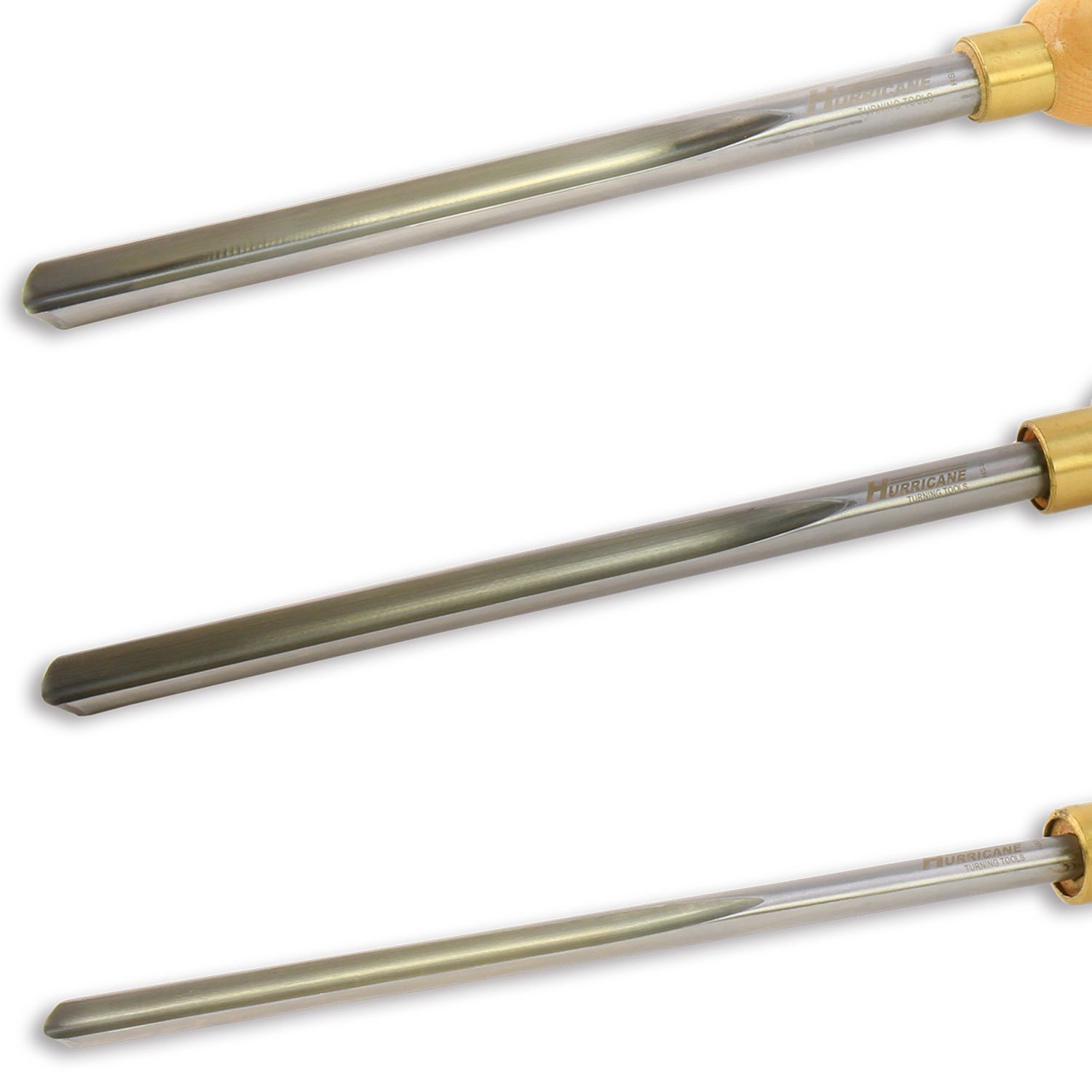 Hurricane Turning Tools, Woodturning Three Piece Bowl Gouge Set, 1/4