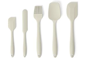 �鶹�� Basics Silicone Spatulas, 5-Piece Set, BPA-Free, Heat-Resistant and Dishwasher-Safe, Linen Gray
