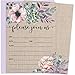 Rustic Burlap Invitations with Florals. 25 Lavender Envelopes and Fill in the Blank Invites for Bridal Showers, Baby Showers, Birthdays, Graduations, Christening, Baptism, Dinner Parties, Rehearsal Di