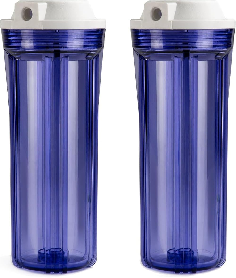 iSpring HC12X2 10" Clear Water Filter Housing for RO System - 2 Pack