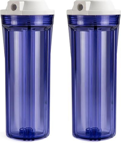 iSpring HC12X2 10" Clear Water Filter Housing for RO System - 2 Pack
