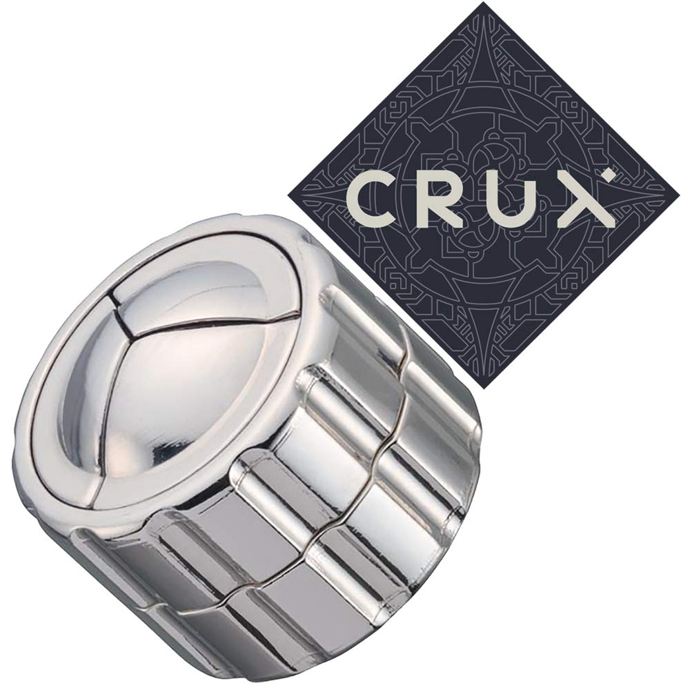 Hanayama Cast Cylinder Puzzle - Level 4 of 6 Difficulty - Includes Crux Sticker